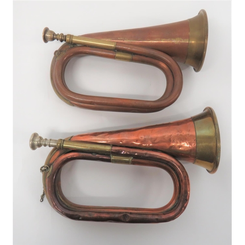 238 - WW1 1914 Dated Military Bugle
copper and brass bugle with white metal mouthpiece.  The lower pa... 