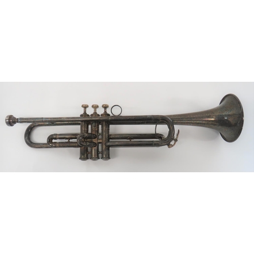 241 - Military Pattern Trumpet/Cornet
silvered body with three central valves, all with mother of pearl to... 