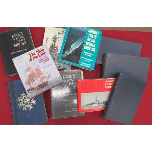 272 - Royal Navy Orientated Books
including Janes Fighting Ships 1940 ... Merchant Ships 1942 ... Janes Fi... 