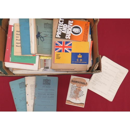 289 - Quantity Of Post War Civil Defence Paperwork
booklets include Atomic Warfare ... Basic Rescue ... Ba... 