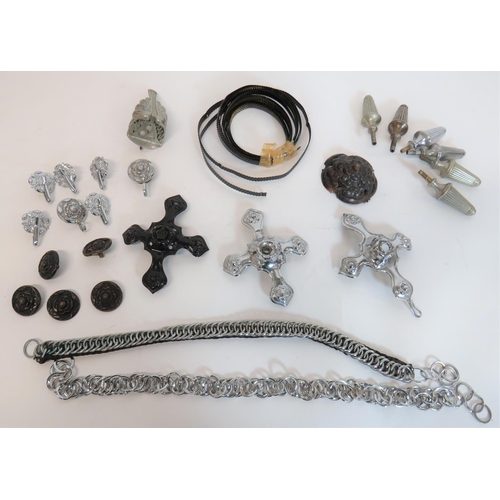 323 - Selection of Police Helmet Spares
including 2 x plated crown cruciforms ... Blackened crown crucifor... 