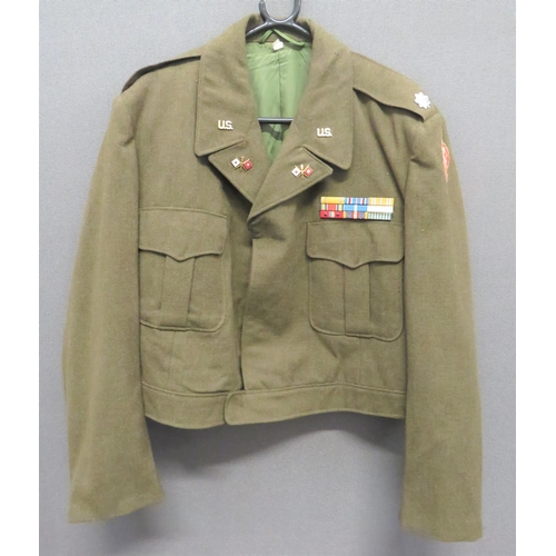 324 - American Lt Colonel Signal Corps Battledress Garrison Tunic
khaki, single breasted, open collar, sho... 