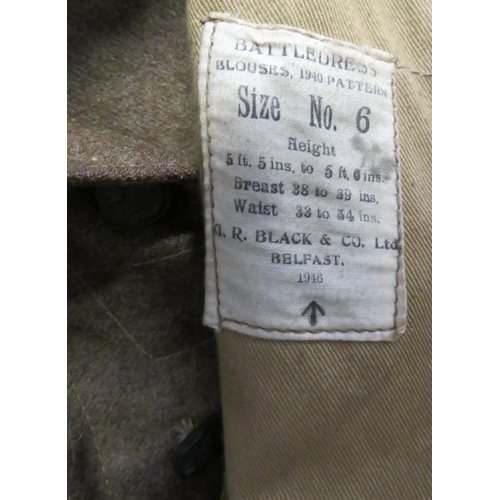 332 - 1940 Pattern Rifles Battledress Jacket
khaki, woollen, single breasted, converted open collar, short... 