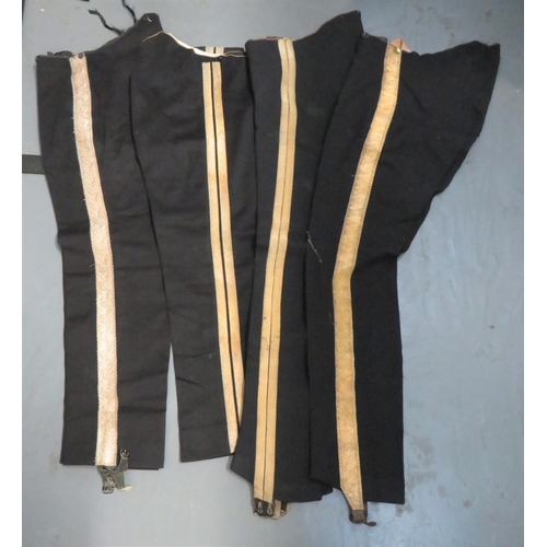 339 - Four Pairs Of Officer's Dress Overall Trousers
consisting black overall trousers with wide gilt brai... 