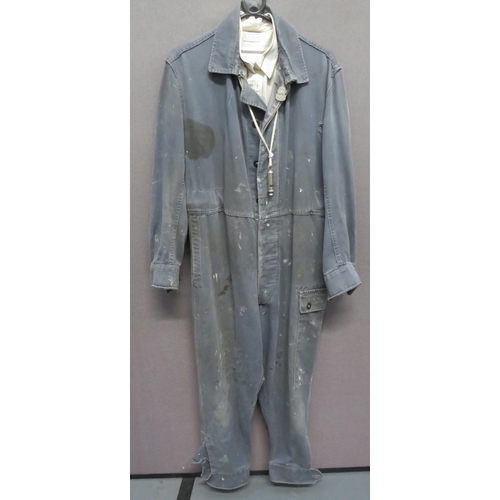 342 - WW2 ARP Pattern Boiler Suit
blue grey denim, full suit.  Buttoned front.  Right leg with l... 