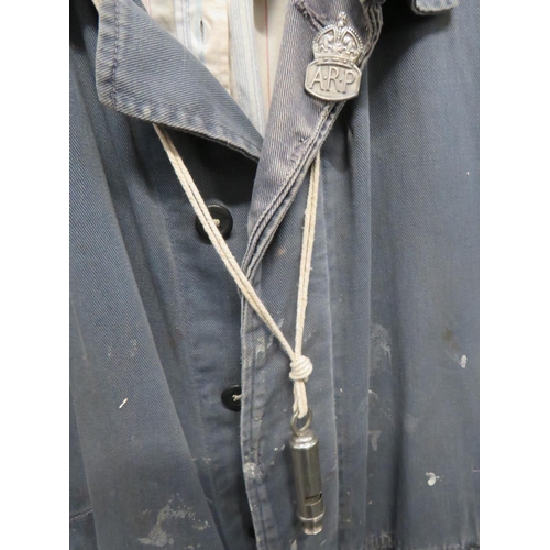 342 - WW2 ARP Pattern Boiler Suit
blue grey denim, full suit.  Buttoned front.  Right leg with l... 