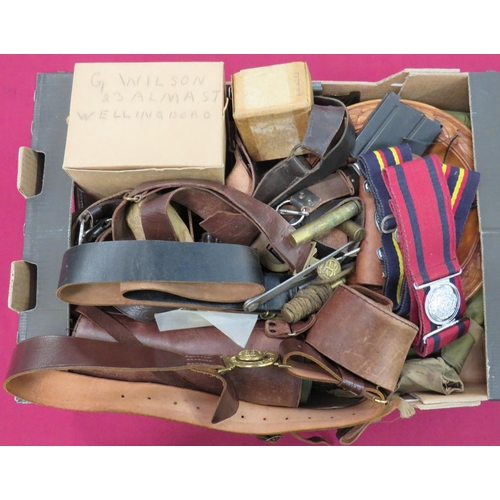 344 - Mixed Selection Of Equipment
including 2 x WW2 canvas respirator bags ... Carved wooden, KC Royal Co... 