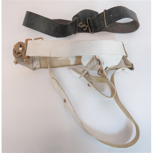 352 - Post 1901 NCO's Sword Belt
white blancoed, buff leather, two section belt.  The left side with oval ... 