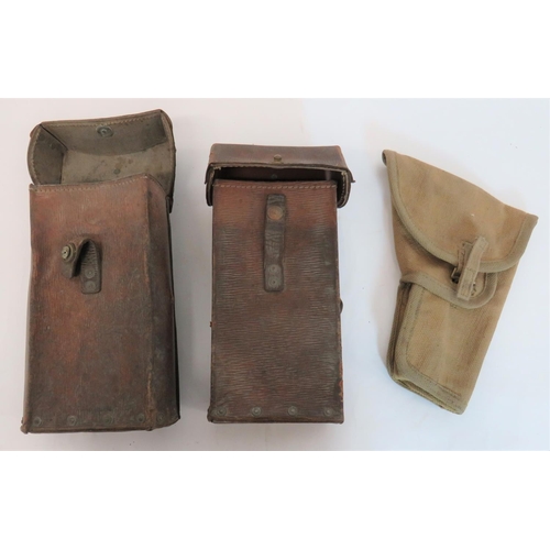 353 - Two 1939 Pattern 1st Pattern Utility Ammunition Pouches
rectangular, brown grained leather pouches w... 