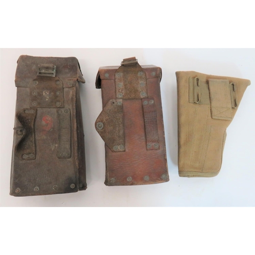 353 - Two 1939 Pattern 1st Pattern Utility Ammunition Pouches
rectangular, brown grained leather pouches w... 