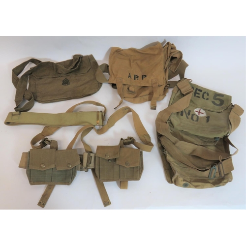 368 - Selection of WW2 British Webbing 
consisting pair of webbing, double ammunition pouches ... 2 x... 