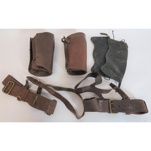 371 - Selection of Leather Equipment
consisting 2 x pairs of WW1 pattern, brown leather gaiters ... Pair W... 