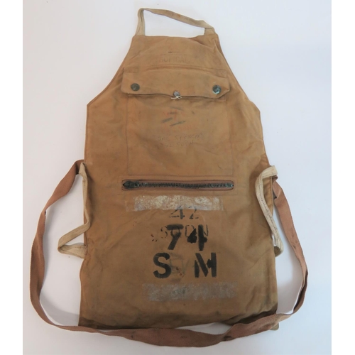 394 - WW2 RAF Tropical Survival Bag
yellow canvas pack with carrying handles to the top and sides and cent... 