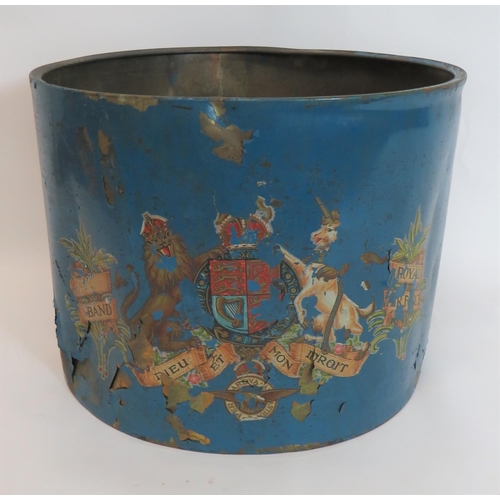 404 - Pre 1953 Royal Air Force Side Drum Body
brass body.  The front overpainted blue with Kings crow... 