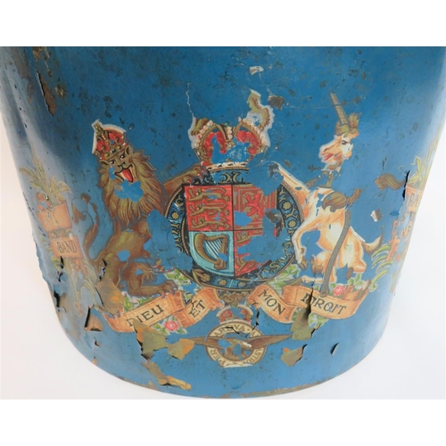 404 - Pre 1953 Royal Air Force Side Drum Body
brass body.  The front overpainted blue with Kings crow... 