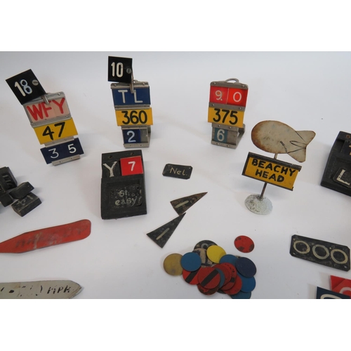 409 - Good Selection of Aircraft Plotting Markers
including 3 x alloy plotting stands ... 4 x various wood... 