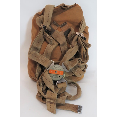 414 - Post War Parachute Harness And Pack
cream tan webbing harness with large MK10 central release buckle... 