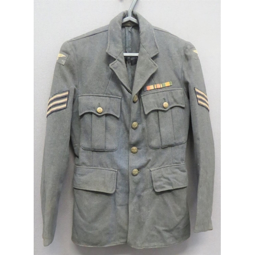 415 - WW2 Royal Air Force Sergeant's Service Dress Tunic
blue grey woollen, single breasted, open collar t... 