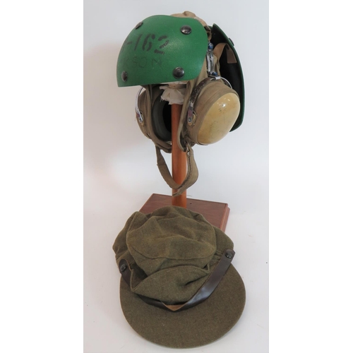 416 - 1970's Flight Deck Crewman's Helmet
green fibre crown pad stencilled 