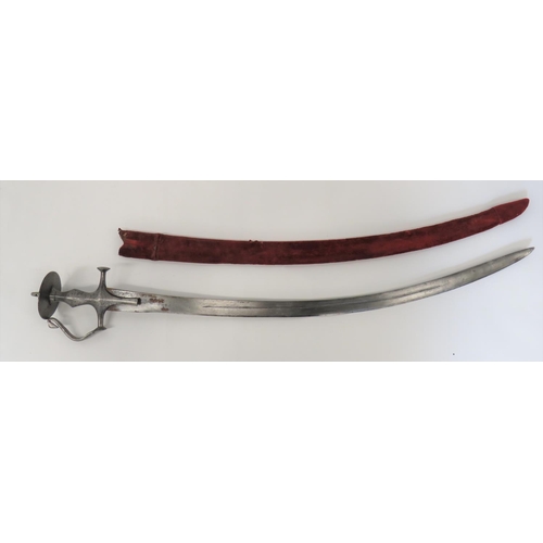 422 - Early 19th Century Indian Tulwar
31 inch, single edged, slightly curved blade with line fuller. &nbs... 