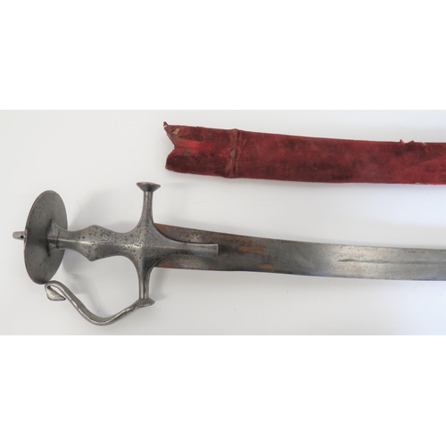 422 - Early 19th Century Indian Tulwar
31 inch, single edged, slightly curved blade with line fuller. &nbs... 