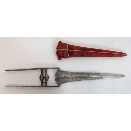 425 - Early 19th Century Indian Katar
10 3/4 inch, double edged blade with central raised ridge.  All... 