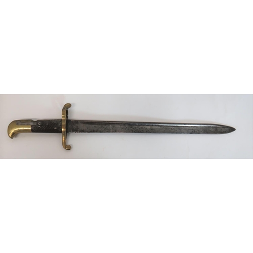 427 - Model 1855 Sappers and Miners Shortened Bayonet
15 1/4 inch, single edged, pipe back blade.  The for... 