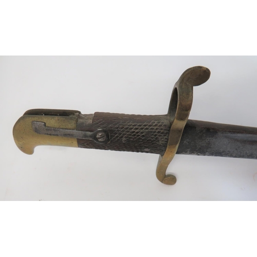 427 - Model 1855 Sappers and Miners Shortened Bayonet
15 1/4 inch, single edged, pipe back blade.  The for... 