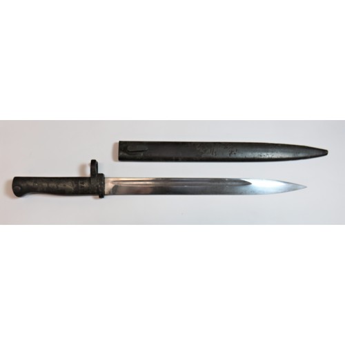 437 - German M88/98 Ersatz Bayonet12 inch single edged blade with fuller All steel muzzle open end ring an... 