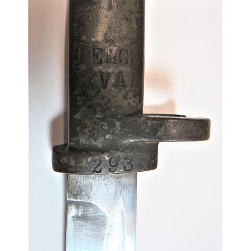 437 - German M88/98 Ersatz Bayonet12 inch single edged blade with fuller All steel muzzle open end ring an... 