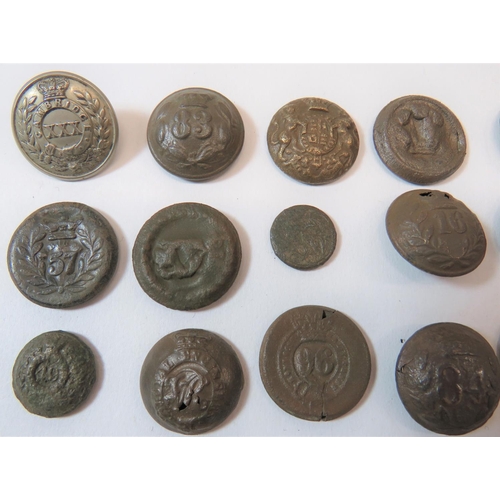 201 - Excavated Buttons Including Victorian
including 84th Reg ... 16th Reg ... 83 Reg ... 14th Reg ... 57... 