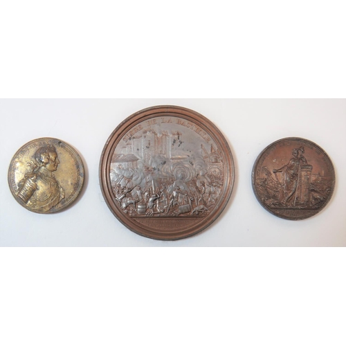 Three 18th Century and Later Medallions consisting bronzed alloy 1789