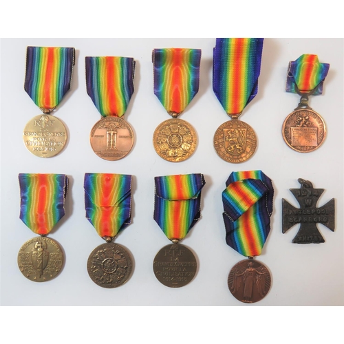 224 - World War One Commemorative Victory Medals 
consisting Belgium ... Czechoslovakia ... France ..... 