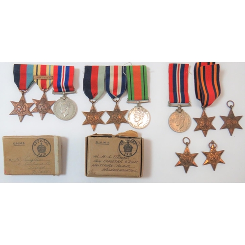 226 - Two WW2 Medal Groups
consisting 1939-45 Star, France & Germany Star, Defence medal, mounted as w... 