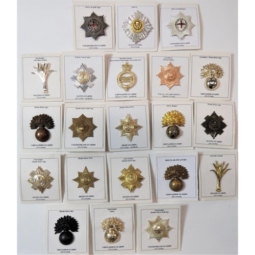 61 - Guards Cap Badges
including silvered and enamel Coldstream Guards ... Silvered, gilt and enamel Scot... 