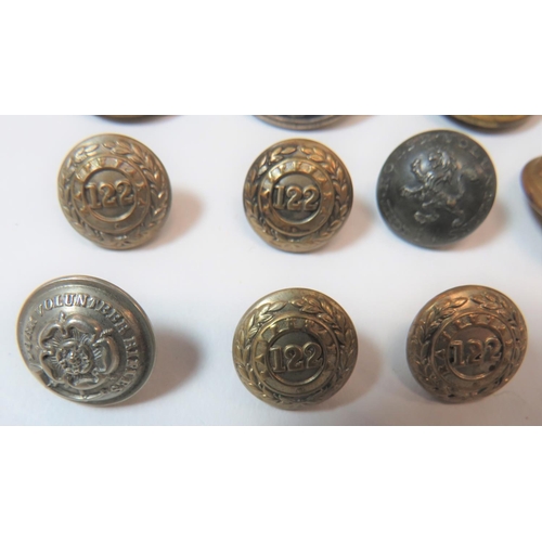 108 - Small Selection of Buttons Including Victorian 
consisting brass Vic crown 12th Lancers ... Whi... 