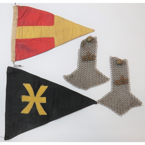 167 - Two Infantry Brigade Cap Pennants
consisting 12th Inf Brig black pennant with yellow zodiac sign ...... 