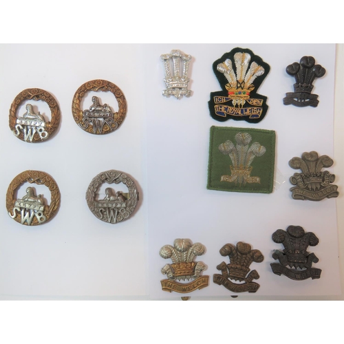 172 - Welsh Orientated Cap Badges
including WW2 plastic economy SWB ... WW2 plastic economy The Welch ... ... 