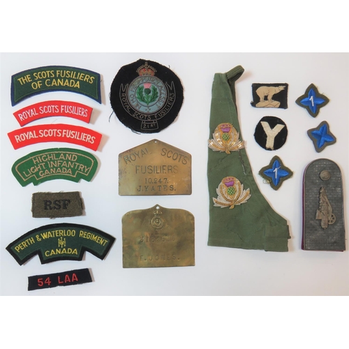 183 - Small Selection Of Cloth Badges And Titles
including embroidery 5th Inf Div ... Printed 49th Inf Div... 