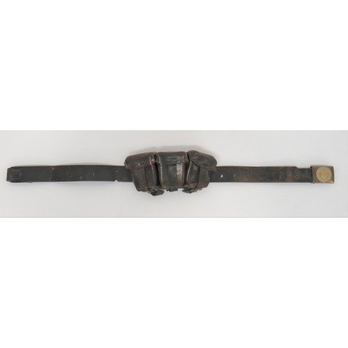 385 - Imperial And Post German Equipment
consisting black leather belt with bi-metal Imperial buckle.  Fas... 