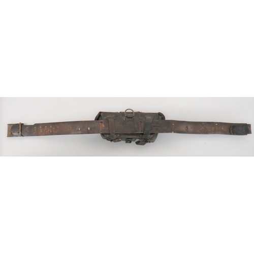 385 - Imperial And Post German Equipment
consisting black leather belt with bi-metal Imperial buckle.  Fas... 