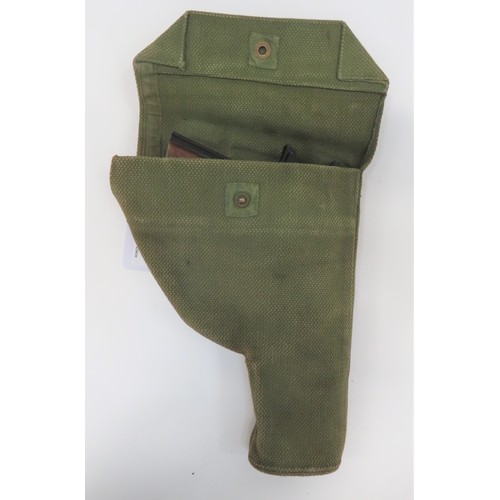 370 - Unusual Private Purchase Colt Auto Holster For The 1908 Equipment
green blancoed webbing holster to ... 