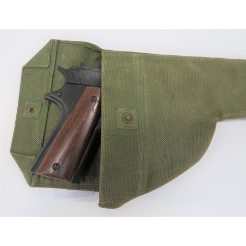 370 - Unusual Private Purchase Colt Auto Holster For The 1908 Equipment
green blancoed webbing holster to ... 