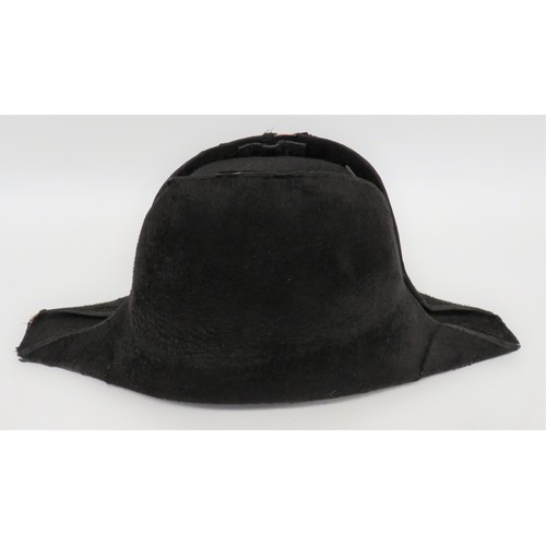 321 - Two Late 19th Century Bicorn Hats
consisting a continental example.  Black sealskin bicorn.  The one... 