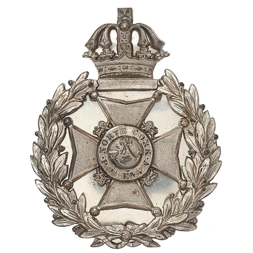 24 - Irish North Cork Militia Victorian Officer pre 1881 pouch belt plate.  Fine rare die-stamped silvere... 