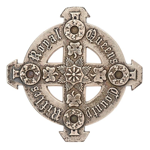 28 - Irish Royal Queens County Rifles Militia Victorian Officer pre 1881 pouch belt plate.  Good rare die... 