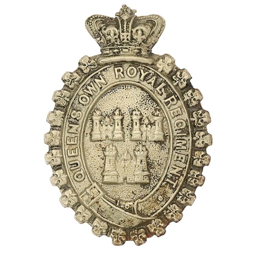 49 - Irish Queen Own Royal Dublin City Militia Victorian glengarry badge circa 1874-81.  Good scarce die-... 
