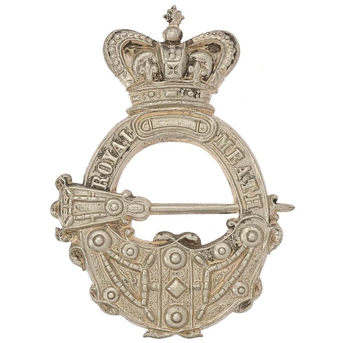 66 - Irish. Royal Meath Militia Victorian glengarry badge circa 1874-81.  Fine and scarce die-stamped whi... 