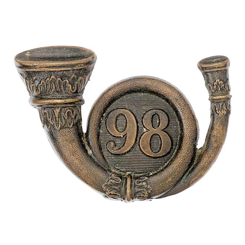 69 - Irish Kings County Militia Victorian glengarry badge.  Good rare large die-stamped blackened brass o... 