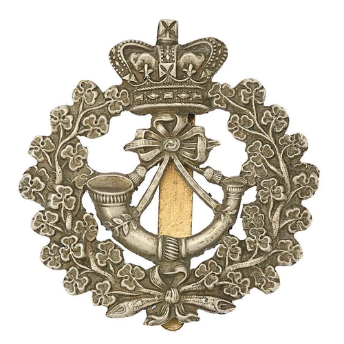 72 - Irish South Cork Militia Victorian glengarry badge circa 1874-81.  Good rare die-stamped white metal... 